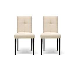 Elsa Beige Fabric Modern Dining Chairs (Set of 2)  Overstock