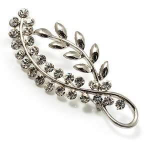  Silver Plated Decorative Crystal Leaf Brooch: Jewelry