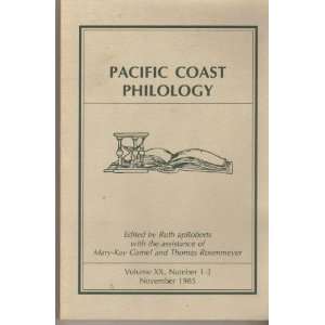  Pacific Coast Philology Volume 20, Number 1 2 November 