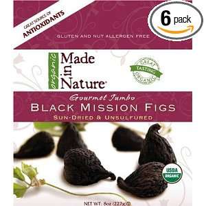 Made In Nature Organic Black Mission Figs, Sun Dried and Unsulfured, 8 