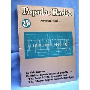  POPULAR RADIO (OCTOBER 1927) Volume XII, No. 4 Books