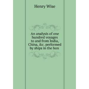  An analysis of one hundred voyages to and from India 