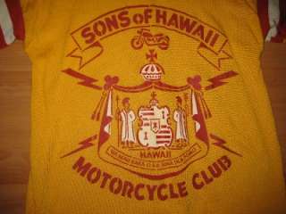 VINTAGE 1960S SONS OF HAWAII MOTORCYCLE CLUB MC JERSEY   NR  