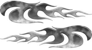 Motorcycle Truck ATV Fire Gray Flame Decals FL61  