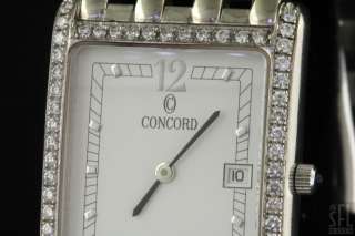 CONCORD VENETO HEAVY 18K WHITE GOLD 1.0CT VS1/F DIAMOND MENS WATCH ALL 