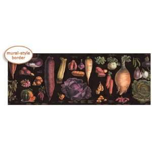  Antique Vegetable Print II Black (Section 2) Mural Style 
