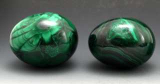   are 5 genuine malachite egg shaped stones featuring 3 different sizes