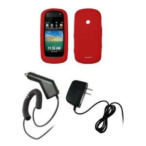  Motorola Crush   Red Soft Silicone Gel Skin Cover Case + Rapid Car 
