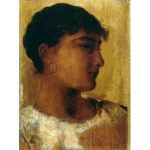   name: Study of a Young Girls Head another view, By Long Edwin 