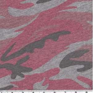  58 Wide Cotton Jersey Knit Heathered Camo Pink Fabric By 