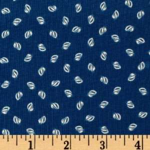   Wide Bistro Leaf Dots Blue Fabric By The Yard: Arts, Crafts & Sewing