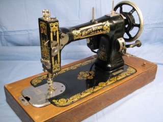 VINTAGE MUSEUM QUALITY 1918 WHITE ROTARY SEWING MACHINE +++  