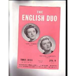   Duo  Viola Morris & Victoria Anderson  Handbill NYC Town Hall 1948