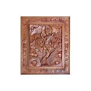    NOVICA Wood relief panel, Goddess of the Arts