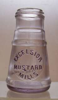 Unusual Amethyst Excelsior Mustard Mills Jar c.1910   
