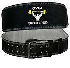 gym sporteq leather weight lifting strength training belt back support 