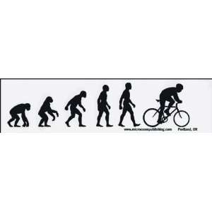  Ape evolves to cyclist   Mini Sticker. Automotive