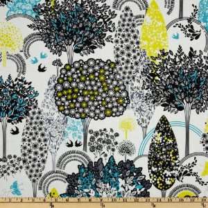 44 Wide Lemon Grove Trees White Fabric By The Yard: Arts 