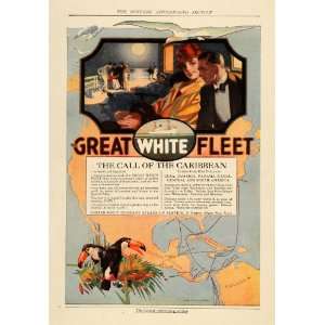  1916 Ad Great White Fleet Caribbean Cruise Ship Fruit 