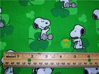 New Snoopy Shamrock Fabric BTY St Patricks Day  