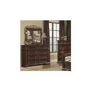 San Marcos Dresser and Mirror Set in Distressed Brown  