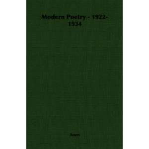 Modern Poetry   1922 1934 (9781406734065) Anon Books