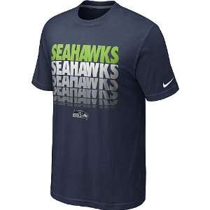  Seattle Seahawks Nike Blockbuster T Shirt (Blue): Sports 