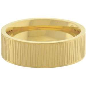   Inox Jewelry Mens Large Slash Gold pvd 316L Stainless Steel Band Ring
