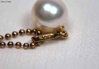 Authentic MIKIMOTO K18 Gold Necklace w/z 8mm Pearl Case  