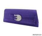 You are viewing a Purple Satin Shoulder Clutch with Rhinestone Buckle 