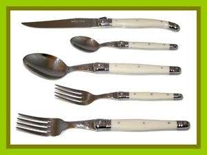 Laguiole Dubost cutlery flatware 15/10 set IVORY color  