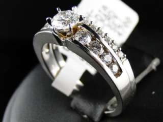   WHITE GOLD DIAMOND ROUND CUT ENGAGEMENT WEDDING RING BAND BRIDAL SET