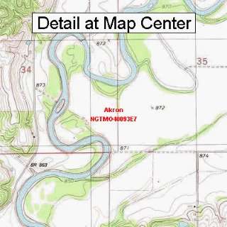  USGS Topographic Quadrangle Map   Akron, Missouri (Folded 