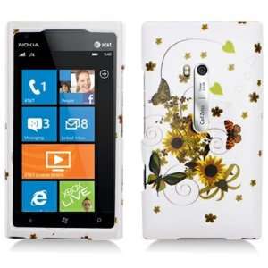  FLOWER Hard Rubber Plastic Protector Case Cover For Nokia Lumia 900 