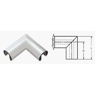   Horizontal Corner for 1/2 (12 mm) or 5/8 (16 mm) Glass Cap Railing