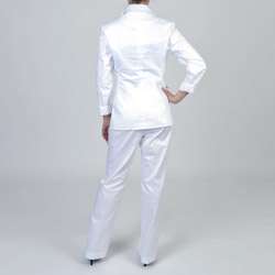 Signature by Larry Levine Womens White Pant Suit  Overstock