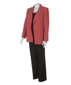 Liz Claiborne Plus Size 3 piece Pant Suit with Notch Collar Jacket 
