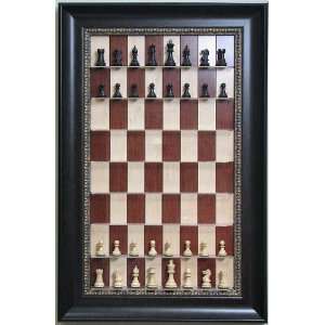  Straight Up Chess   Red Maple Chessboard with Dark Bronze 