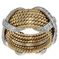 Tiffany 18k Gold and Platinum 3/4ct TDW Diamond Rope Ring (G H, VS1 