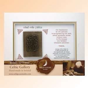 Ready to Frame Cead Mile Failte Wall Hanging   Made in Ireland 