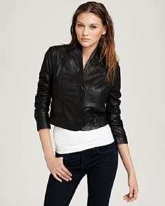 Juicy Couture Black Leather Lambskin Jacket $498 NWT L  