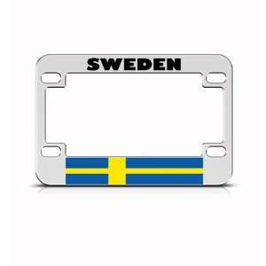 Sweden Flag Metal Motorcycle Bike License Plate Frame Tag Holder