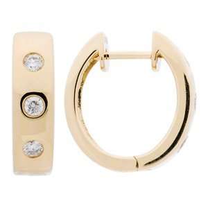  0.28 Carat 18kt Yellow Gold Diamond Earrings: Jewelry