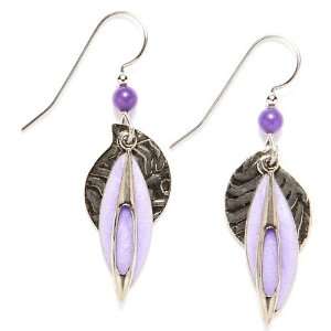  Silver Forest Layered Purple Drop Earrings: Jewelry