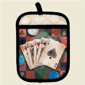  Poker Playing Card Game Decor 2 piece Kitchen Pocket Oven 