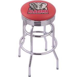 University of Alabama Steel Stool with 2.5 Ribbed Ring Logo Seat and 