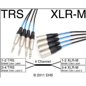  Mogami 2931 4 channel TRS 1/4 to XLRM snake Electronics