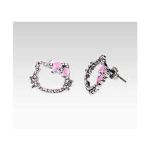  Hello Kitty Stud Earrings: Pink Bow Rhinestone: Arts, Crafts & Sewing