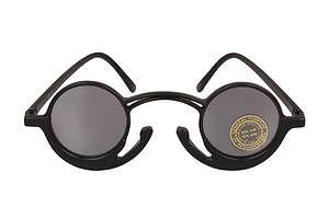 Goth Steampunk Vamp Mirror Black Round Sun Glasses 9562PM  