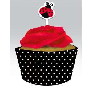 Ladybug Themed Cupcake Wrappers and Picks 